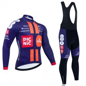 Set Fietsshirt Lange Mouw + Lange Koersbroek 2025 Picnic Postnl Navy Version
